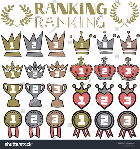 Hand-drawn Ranking Color Materials Numbered Sets Stock Vector (Royalty Free) 2260458405 ...