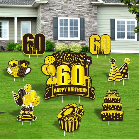 Buy 60th Birthday Yard Sign Large Black Gold 60th Birthday Decorations