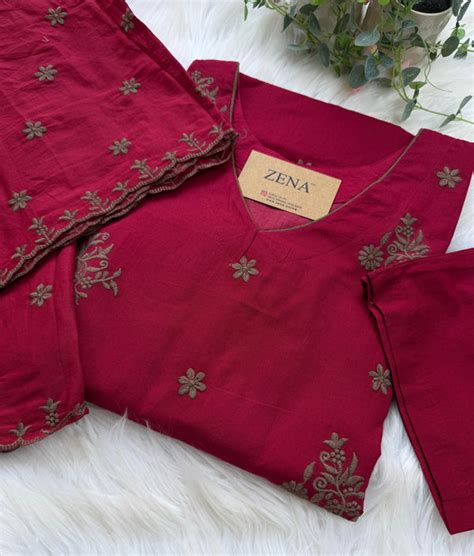 Pure Cotton Embroidered Anarkali Set – Zena