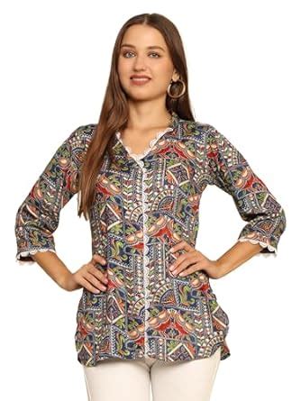 Buy PERFETTE WOLLO Printed Floral Tunic, Long Sleeves, Patterned, Multi ...