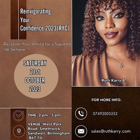 REINVIGORATING YOUR CONFIDENCE 2023 (RYC), B67 7JJ, Smethwick, 21 ...