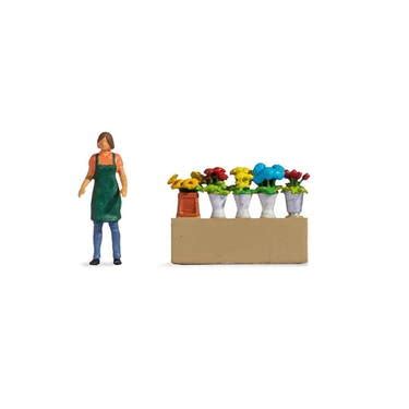 N16502 Noch OO Gauge Flower Stall Tiny Scenes Set