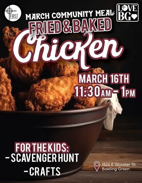 March Community Meal - Fried & Baked Chicken, 1526 E Wooster St ...