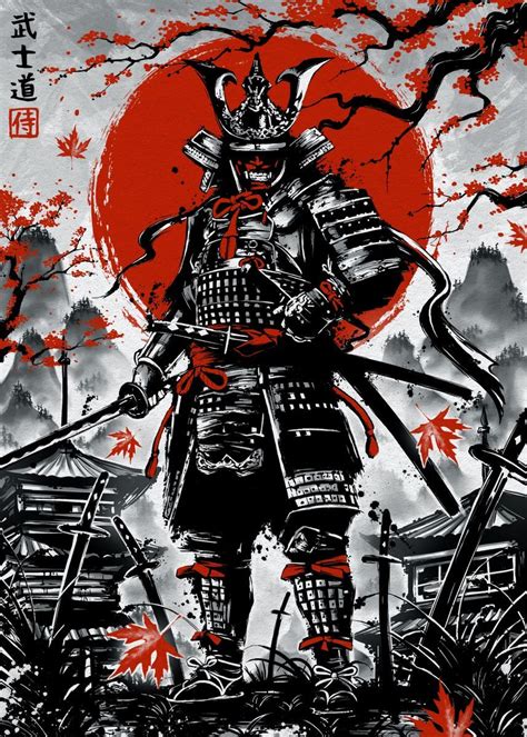 Samurai Drawing, Samurai Artwork, Japanese Art Samurai, Japanese ...