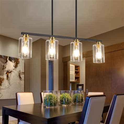 Amazon.com: Mecgirn Island Light for Kitchen, Black and Gold Dining ...