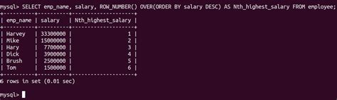 Image result for Oracle SQL Query for Getting Nth Highest Salary