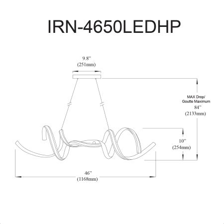 Dainolite IRN-4650LEDHP-MB Irene 2 Light 46" Wide LED Abstract ...