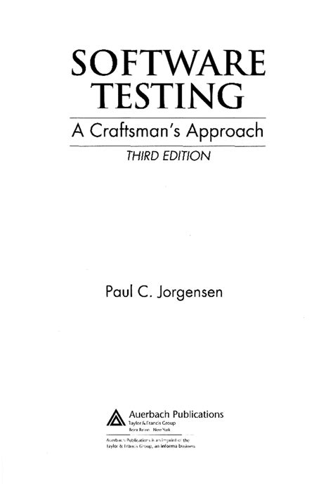 analysis and design - SOFTWARE TESTING A Craftsmcm's Approach THIRD ...