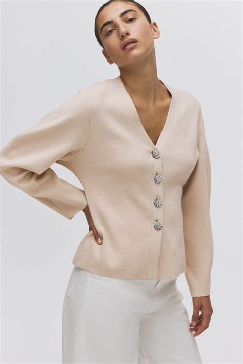 Knitted cardigan - Light beige - Ladies | H&M IN