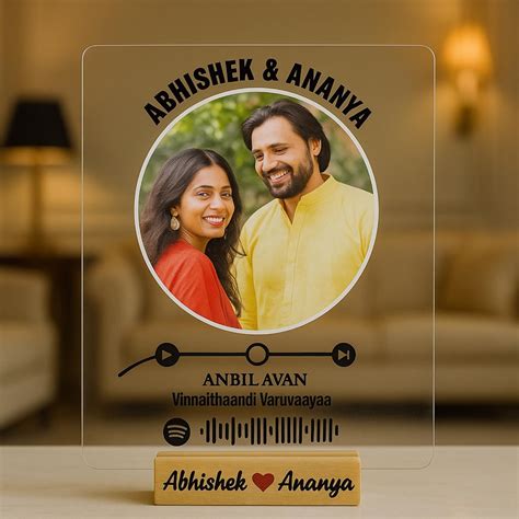 Buy Tresneria Acrylic Customized Photo, Text and Song Spotify Plaque ...