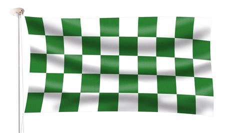 Chequered Green and White Flag - Hampshire Flag Company