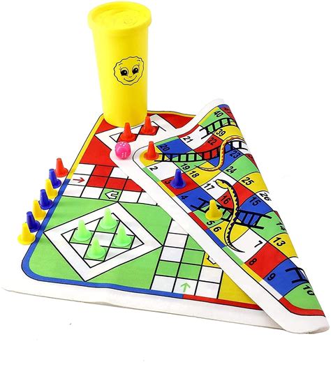 Buy MUREN® Multicolored 2 in 1 Snakes & Ladders Ludo Foldable Mat Board ...
