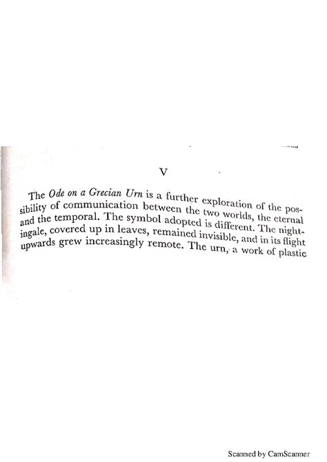 Grecian Urn Analysis - Masters of Arts - Studocu