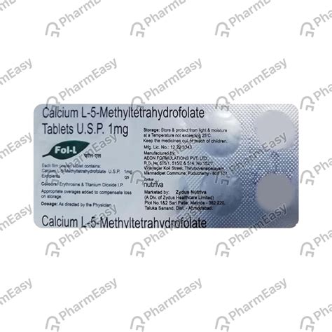 Buy Fol L Tablet (10) Online at Flat 15% OFF | PharmEasy