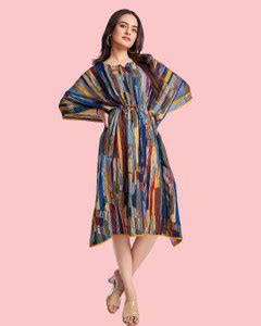 Kotton Maxx Women Kaftan Multicolor Knee Length Dress - Buy Kotton Maxx ...
