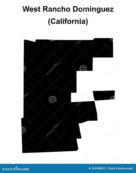 West Rancho Dominguez Outline Map Stock Illustration - Illustration of ...