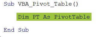 Image result for VBA Reference PivotTable