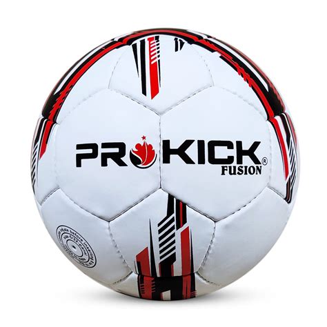 Prokick Fusion Hand Stitched 32 Panel PU Football, Size 5 (White/Black ...
