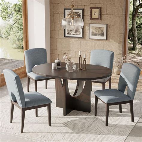 Image result for Expandable Round Dining Table Set