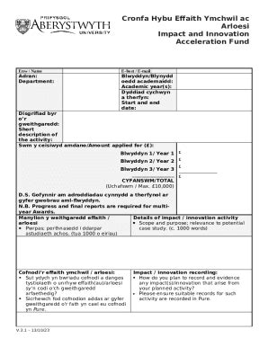 Ffurflen Gais Cronfa Effaith Impact Fund Application ... Doc Template ...