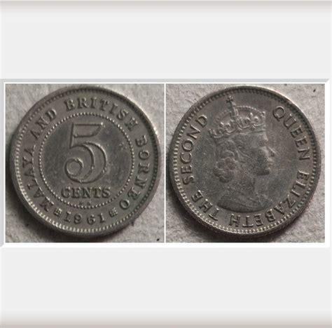 Malaya & British Borneo, Queen Elizabeth II 1961 5 Cents coin, Hobbies ...