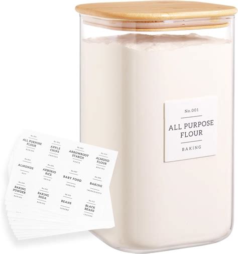 Amazon.com: HHMJSM Large glass flour and sugar containers with 132 ...