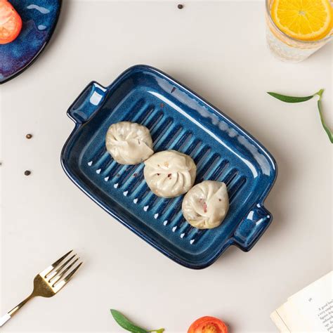 Sapphire Rectangle Baking Dish With Handle Blue 500 ml Online - Premium ...