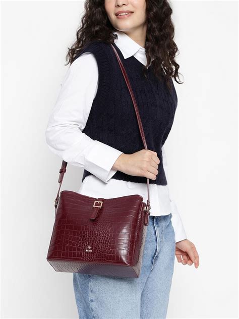 Esme Croco Dark Cherry Sling by IRTH | House of Titan