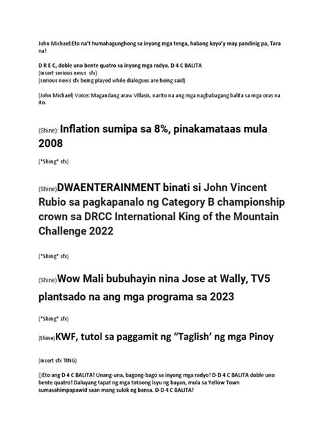 Image result for Broadcasting Script