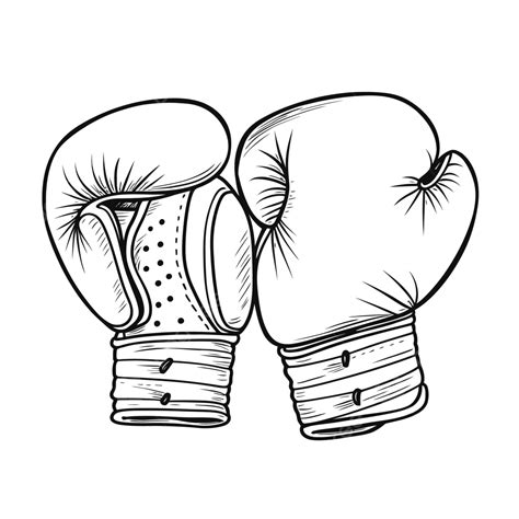 Two Drawing Boxing Gloves Outline Sketch Vector, Love Drawing, Wing ...