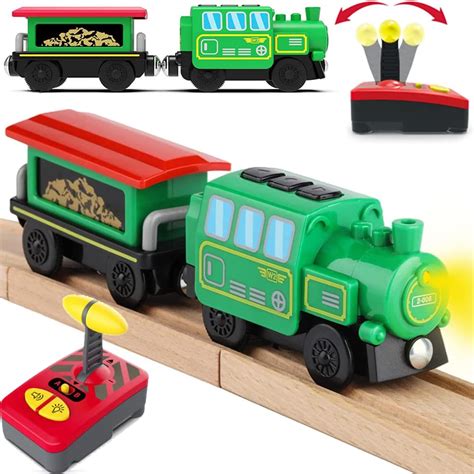 Buy Motorized Train for Wooden Track, Battery Operated Locomotive Train ...