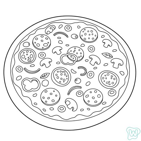 24 Pizza Coloring Pages - Free Printable PDF