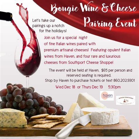 1st Annual Bougie Wine & Cheese Pairing at Haven!, 307 N Howe St, 28461 ...