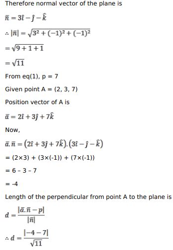 Find the length and the foot of perpendicular drawn from the point