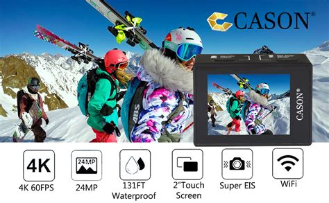 CASON CN50 4K 60fps HD 24MP Action Camera for Vlogging with 3000 mAh ...