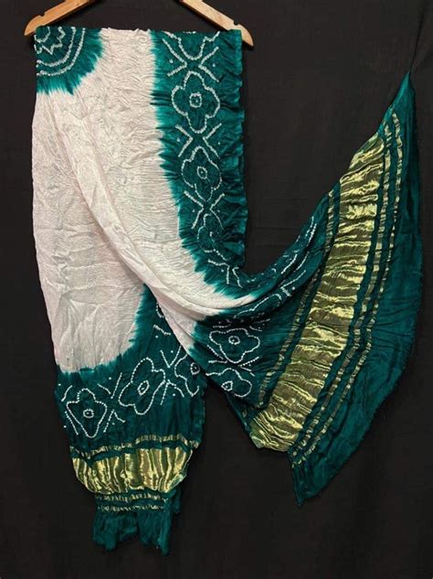 Pure Modal Silk Tie & Dye Hand Bandhani Dupatta - Leheriya.com