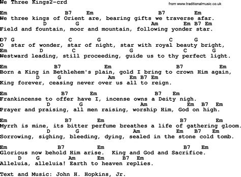 We Three Kings Lyrics Printable - Printable Free Templates