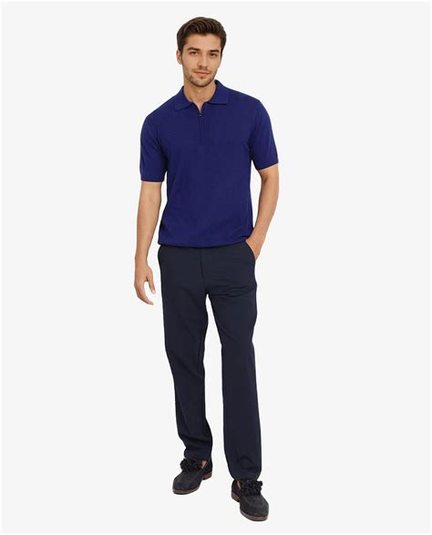 Rare Rabbit Men Sony Dark Blue Cotton Fabric Short Sleeve Zipper Closu