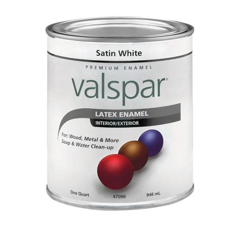 Valspar Satin White Enamel Latex Interior/Exterior Paint (1-quart) at ...
