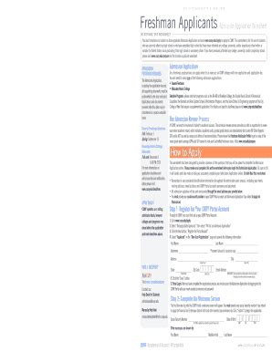 Fillable Online cuny Admission Application Worksheet Freshman ...