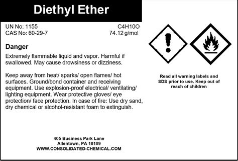 Diethyl Ether - High-Purity Solvent - Consolidated Chemical