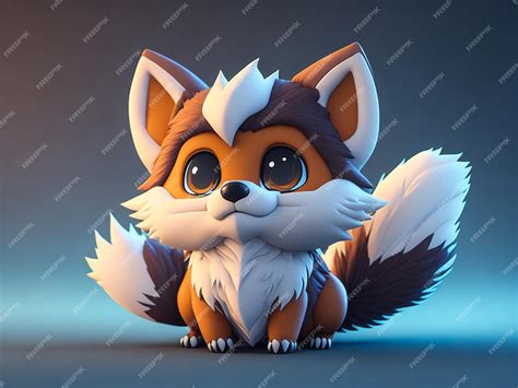 Mignon petit loup Anime hyperréaliste de pokemon chibi dessin animé de ...