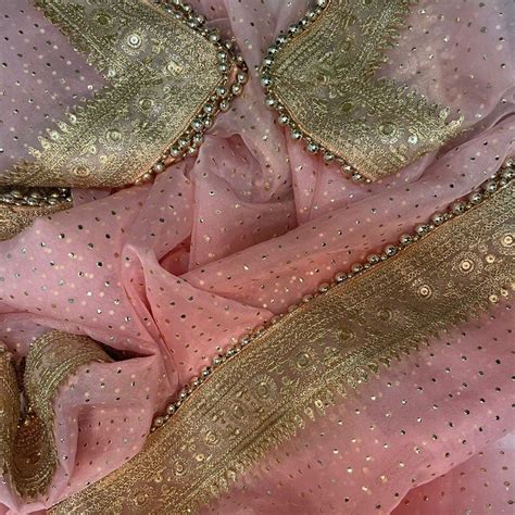 Bridal Blush Pink Love Foil Zari Embroidered Organza Dupatta – anokherang