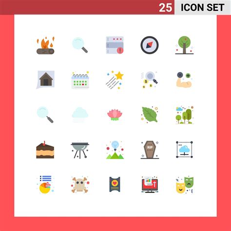 Group of 25 Flat Colors Signs and Symbols for contact summer alert ...