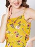 Berrylush Women Yellow & Red Floral Printed Square Neck Fit & Flare Mi