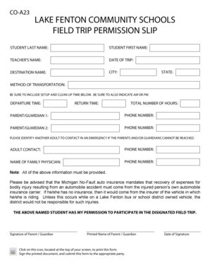 18 Printable field trip permission letter Forms and Templates ...