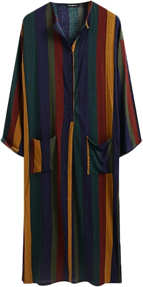 Buy LLDYYDS Muslim Jubba Thobe for Men Muslim Kaftan Robes Casual ...