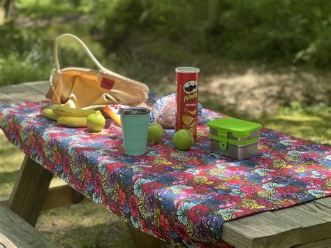 Picnic Table With Tablecloth
