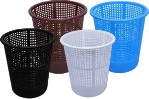 Morvi Plastic Jali 222 Open Dustbin,Set of 4 Pc, 7 Ltr Dustbin,Blue ...