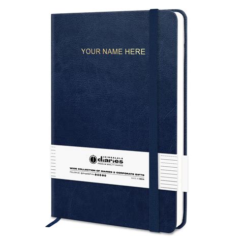 Jhingalala Blue PU Leather Customised Name Printed Notebook Diary with ...